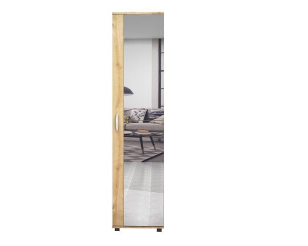Rodex Aynalı Çok Amaçlı Dolap 45cm Meşe