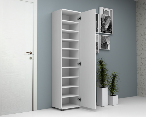 Rodex Aynalı Çok Amaçlı Dolap 45cm Beyaz
