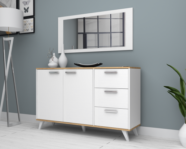 Dmodül Linea Konsol 135 cm Meşe Beyaz