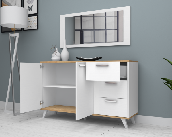 Dmodül Linea Konsol 135 cm Meşe Beyaz