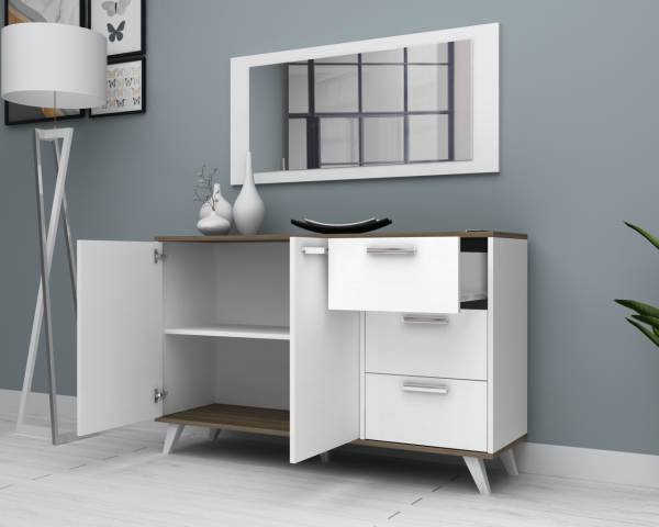Dmodül Linea Konsol 135 cm Ceviz Beyaz
