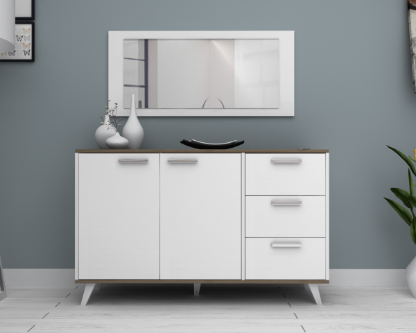 Dmodül Linea Konsol 135 cm Ceviz Beyaz