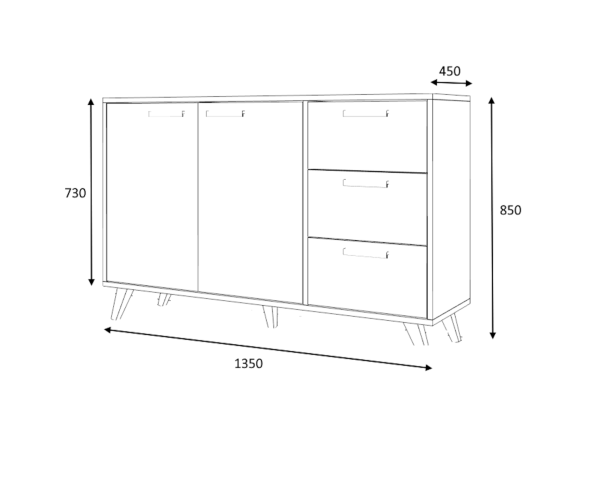 Dmodül Linea Konsol 135 cm  Beyaz