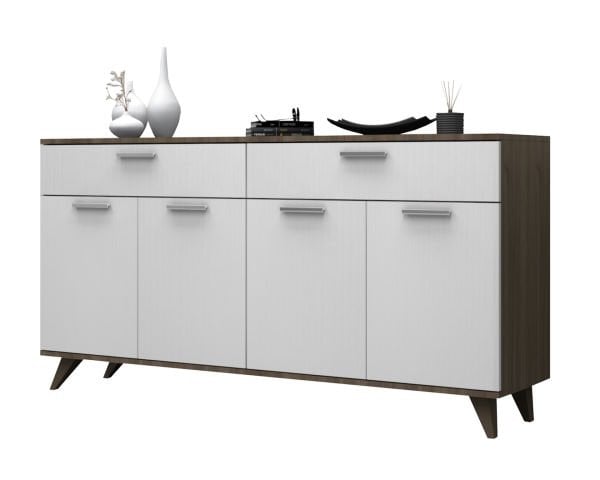 Dmodül Viven Konsol Çok Amaçlı Dolap  180 cm Ceviz Beyaz