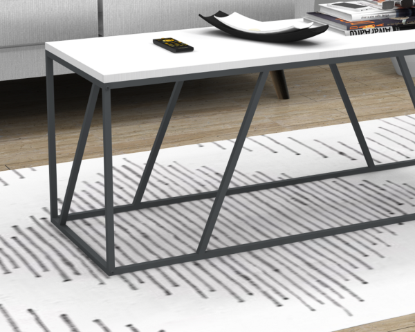 Dream Metal Ayaklı Orta Sehpa 120cm Beyaz