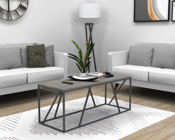 Dream Metal Ayaklı Orta Sehpa 120cm Retro Gri