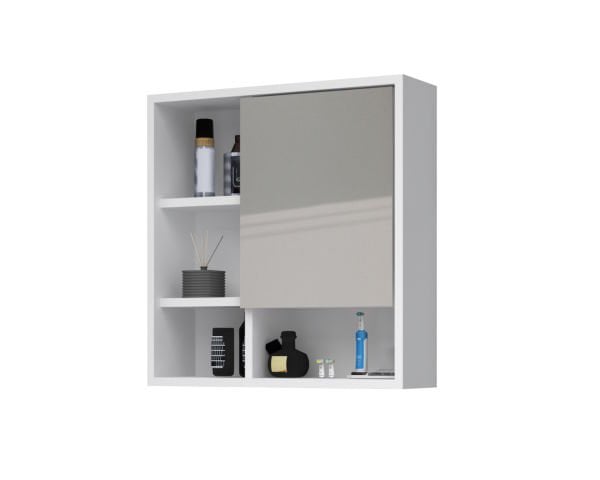 Kanz 60cm Aynalı Banyo Üst Dolabı Beyaz