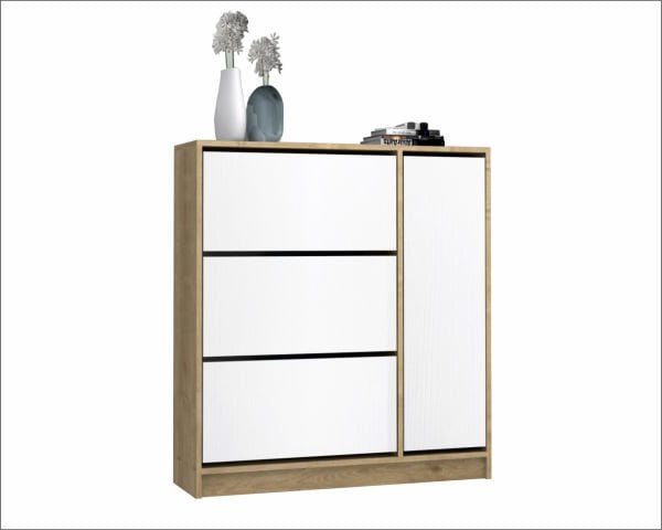 Dmodül Mod Ayakkabılık 105 cm Meşe Beyaz Derinlik 30cm