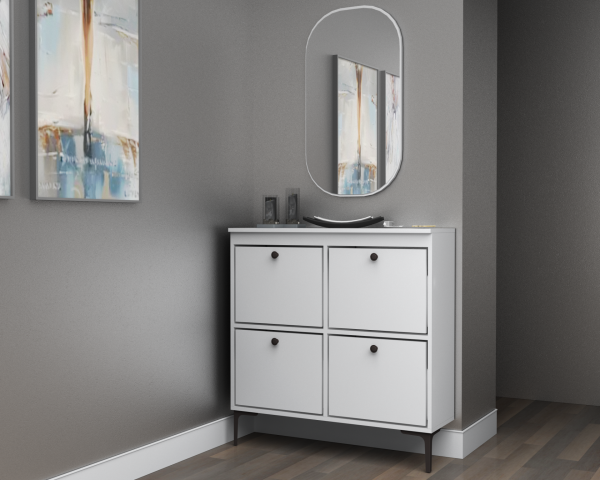 Dmodül Seles Ayakkabılık Dolabı 105cm Beyaz