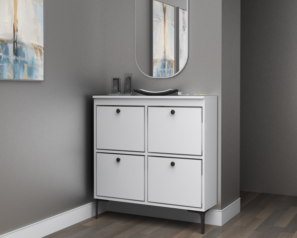 Dmodül Seles Ayakkabılık Dolabı 105cm Beyaz