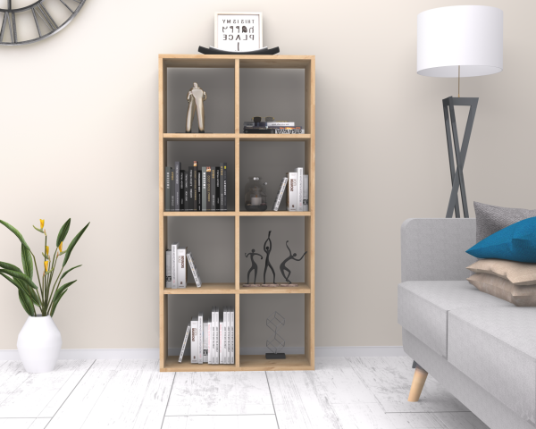 Dmodül Anser Dekoratif Kitaplık 70 cm Meşe
