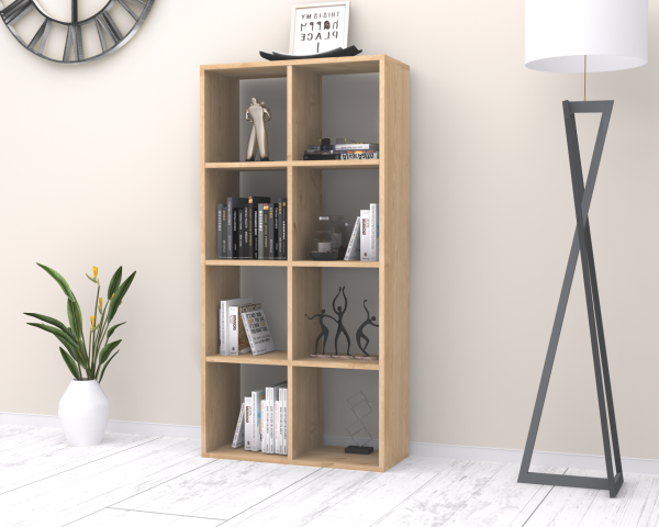 Dmodül Anser Dekoratif Kitaplık 70 cm Meşe