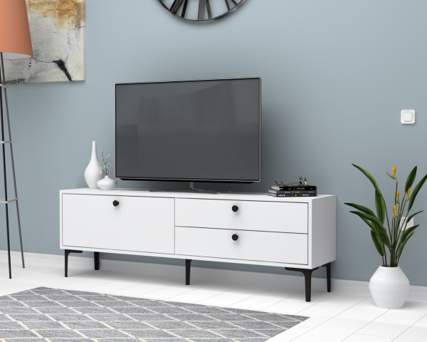 Seles 160cm Tv Sehpası Beyaz