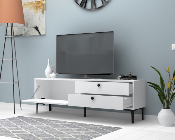 Seles 160cm Tv Sehpası Beyaz