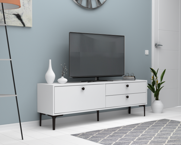 Seles 160cm Tv Sehpası Beyaz