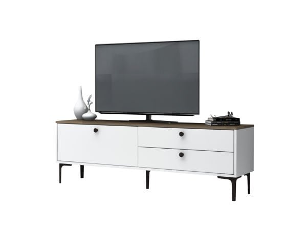 Seles 160cm Tv Sehpası Ceviz Beyaz