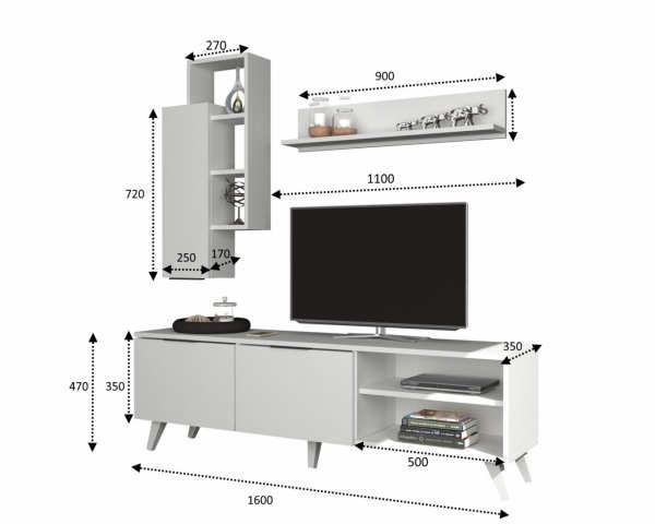 Dmodül Zen Tv Ünitesi 160 cm Beyaz