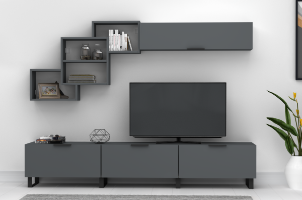 Dmodül   Losta Metal Ayaklı Tv Ünitesi 210 cm Gri