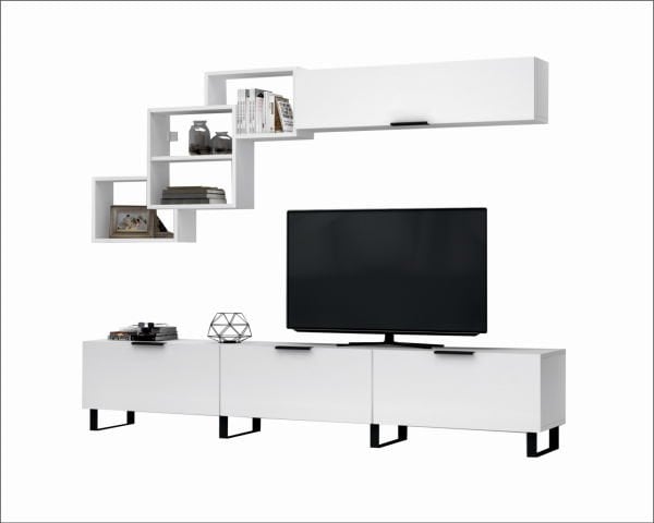 Dmodül   Losta Metal Ayaklı Tv Ünitesi 210 cm Beyaz