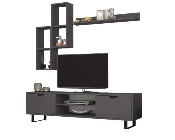 Dmodül Lonsa Metal Ayaklı Tv Ünitesi 160 cm Gri