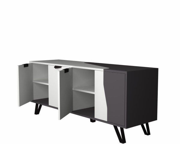 Dmodül Jasmine Metal Ayaklı Konsol 160 cm Gri Beyaz
