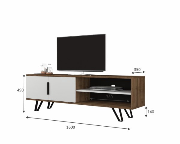 Dmodül Foot Metal Ayaklı Tv Ünitesi 160 cm Ceviz