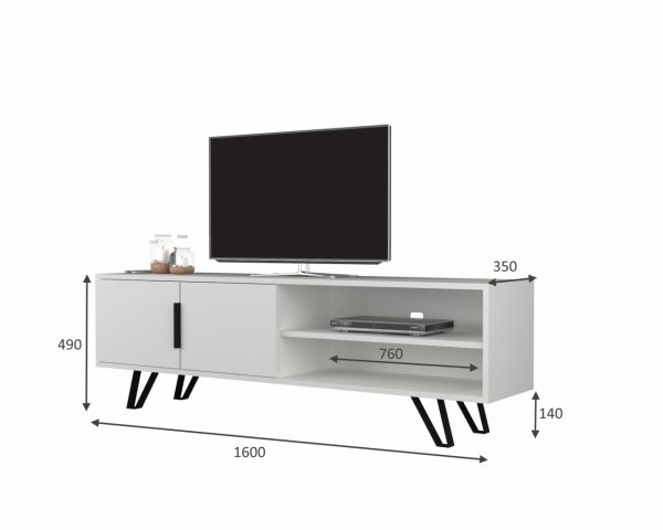 Dmodül Foot Metal Ayaklı Tv Ünitesi 160 cm Beyaz