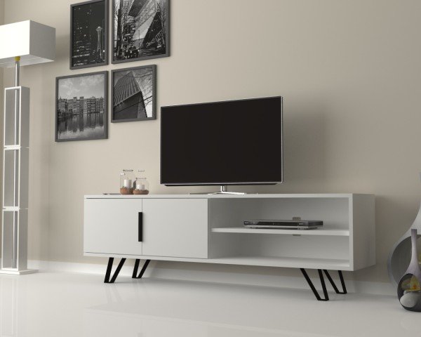 Dmodül Foot Metal Ayaklı Tv Ünitesi 160 cm Beyaz