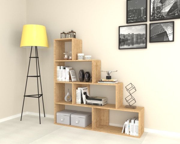 Dmodül Alis Dekoratif Kitaplık 145 cm Meşe