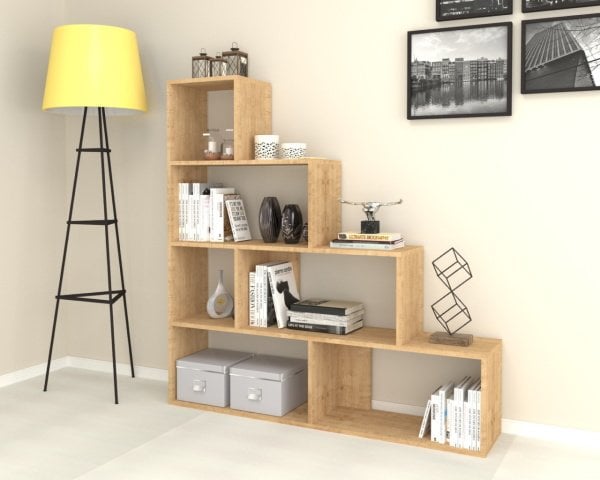 Dmodül Alis Dekoratif Kitaplık 145 cm Meşe