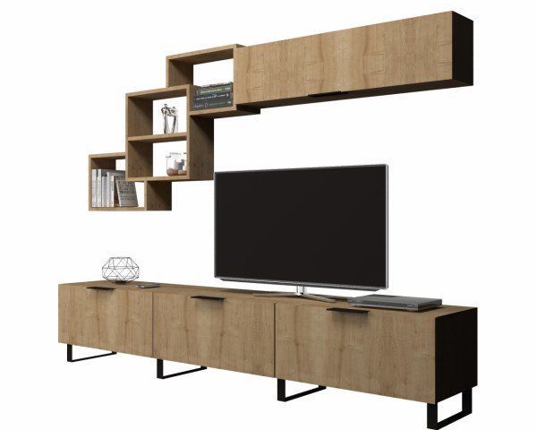 Dmodül   Losta Metal Ayaklı Tv Ünitesi 210 cm Meşe