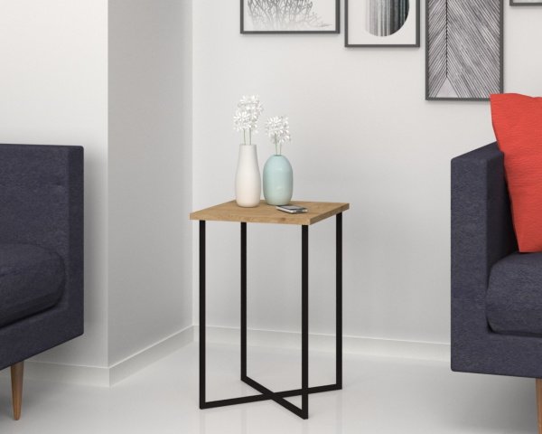 Dmodül Siena Metal Ayaklı Sehpa Meşe