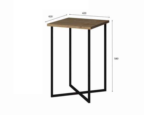 Dmodül Siena Metal Ayaklı Sehpa Meşe
