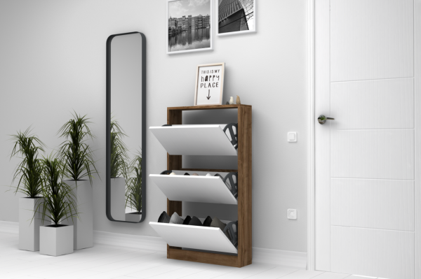 Dmodül Space Ayakkabılık 65 cm Ceviz-Beyaz Derinlik 17cm