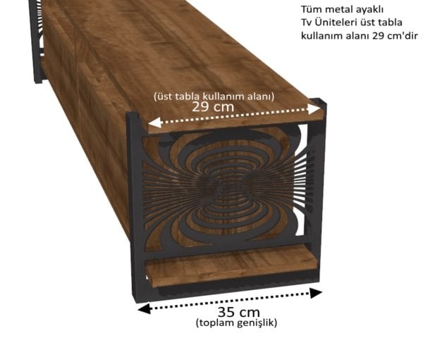 Dmodül Metal Ayaklı Tv Ünitesi 160 cm Münih Meşe-Byz