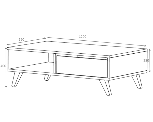 Dmodül Aster Orta sehpa 120 cm Meşe