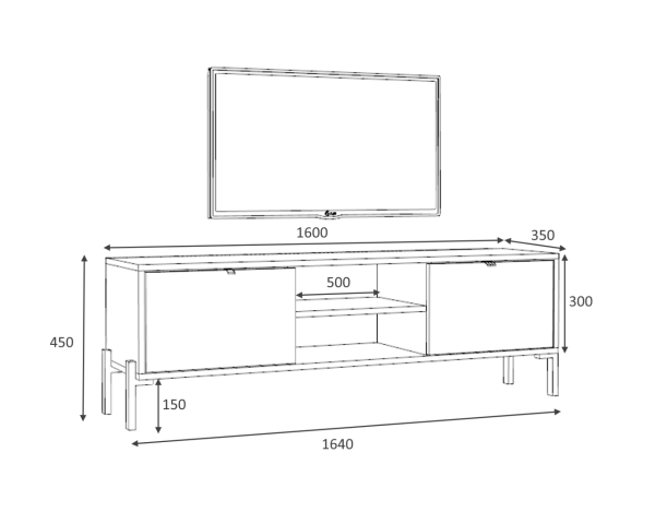 Dmodül Avrasya 160 cm Tv Ünitesi Beyaz