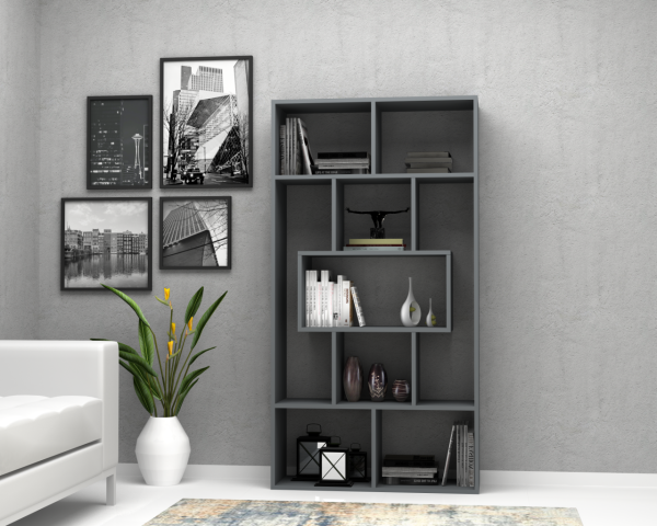 Dmodül Face Dekoratif Gri Kitaplık 90 cm