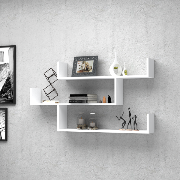 Dmodül Fitz Dekoratif Duvar Raf Beyaz