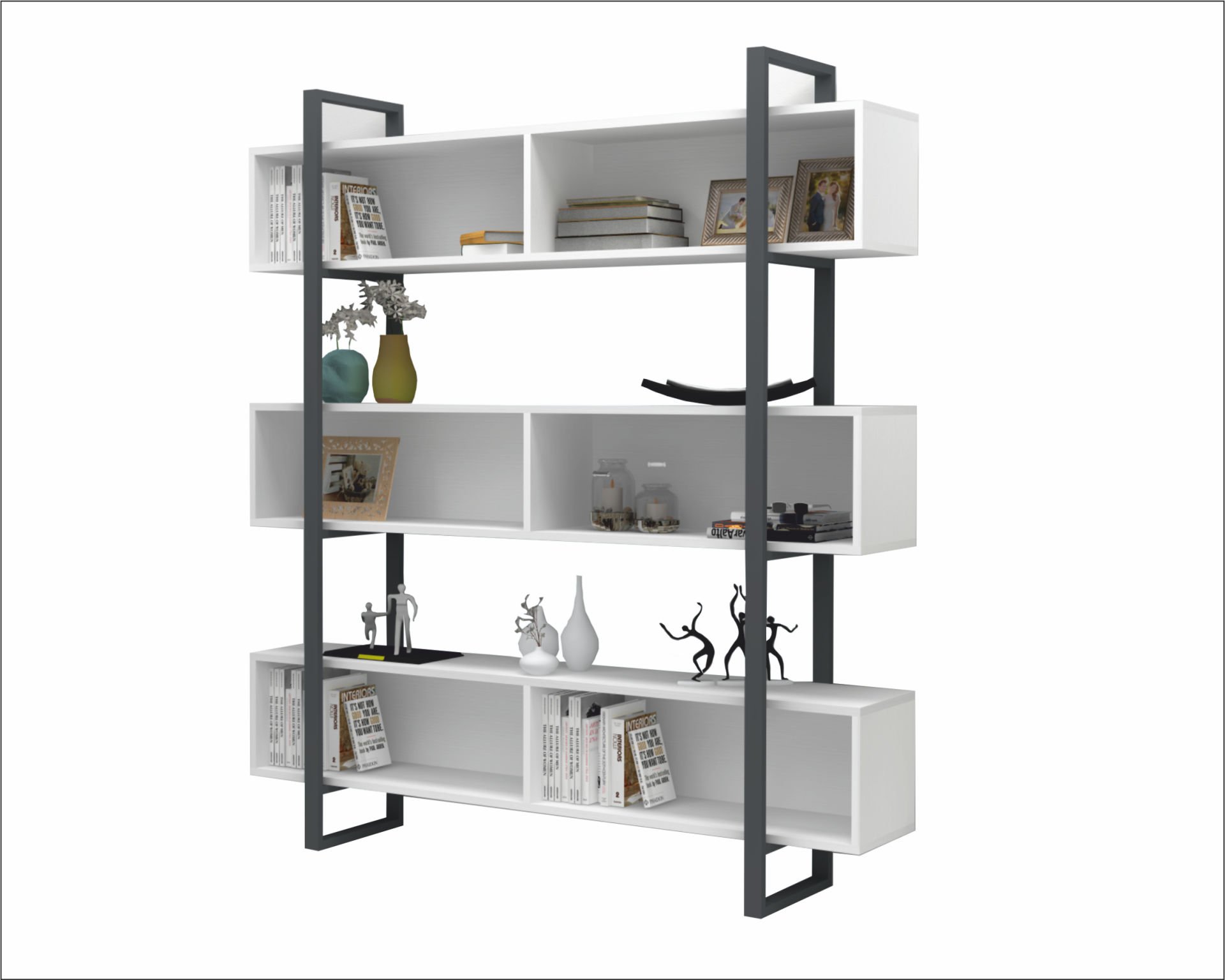 Dsy Metal Ayaklı Kitaplık 160cm