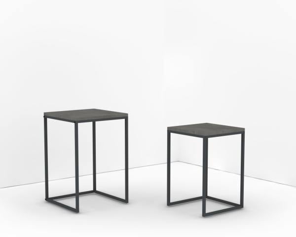 Ocean Zigon Sehpa 2'li Retro Beton Gri