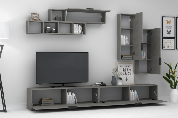 Dmodül Ege Tv Ünitesi 280 cm Retro Gri