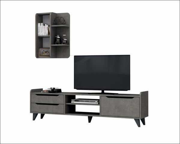Dmodül Doruk Tv Ünitesi 180 cm Retro Gri