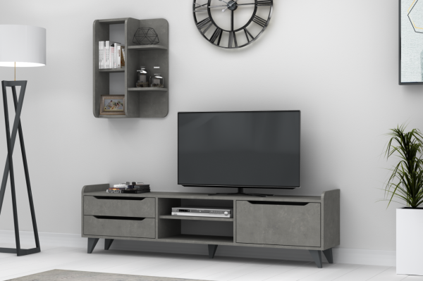 Dmodül Doruk Tv Ünitesi 180 cm Retro Gri