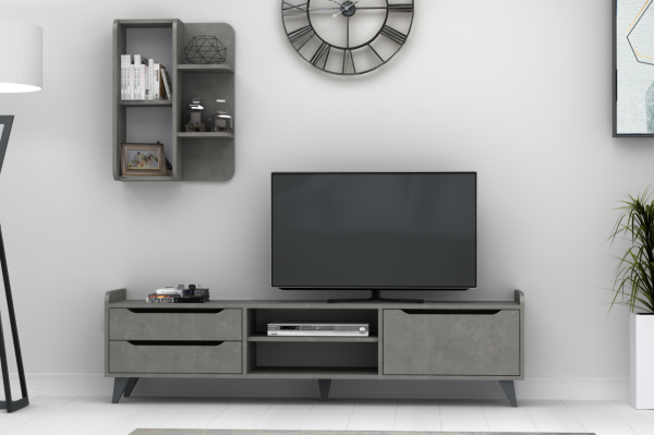 Dmodül Doruk Tv Ünitesi 180 cm Retro Gri