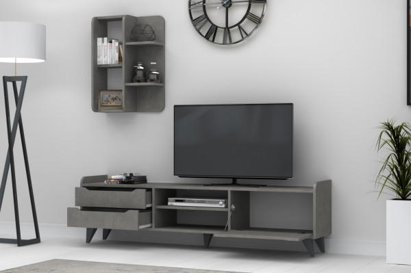 Dmodül Doruk Tv Ünitesi 180 cm Retro Gri