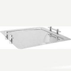 ÇELİK KARE KULPLU SERVİS TEPSİ 46*46 CM