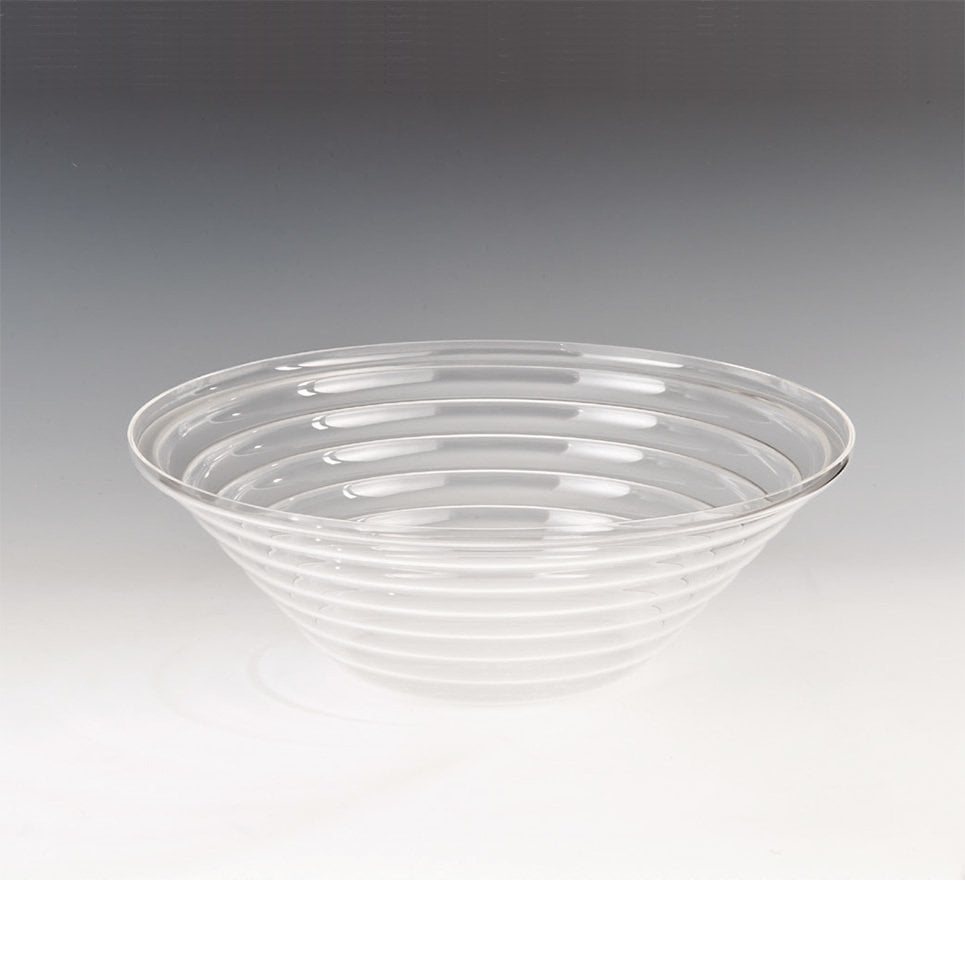 34 CM AKRİLİK YİVLİ KASE-SİYAH BEYAZ