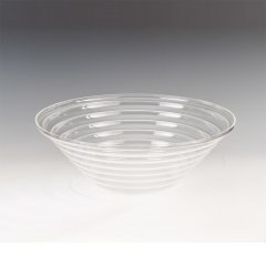 34 CM AKRİLİK YİVLİ KASE-SİYAH BEYAZ
