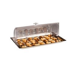 ÇELİK ALTLI POLYCARBONAT ROLLTOP KAPAKLI MUHAFAZA KABI KAPAK GN 1/1 56*36*H18 CM